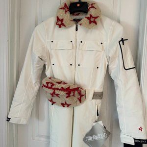 Perfect Moment WHITE Ski Suit Jumpsuit QANAQ and matching BELT BAG- SMALL - NWT